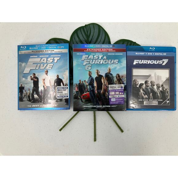 Fast Furious Movie Franchise 3 Set Universal 5 6 7 DVD Blu-Ray Extended Edition - Picture 1 of 5